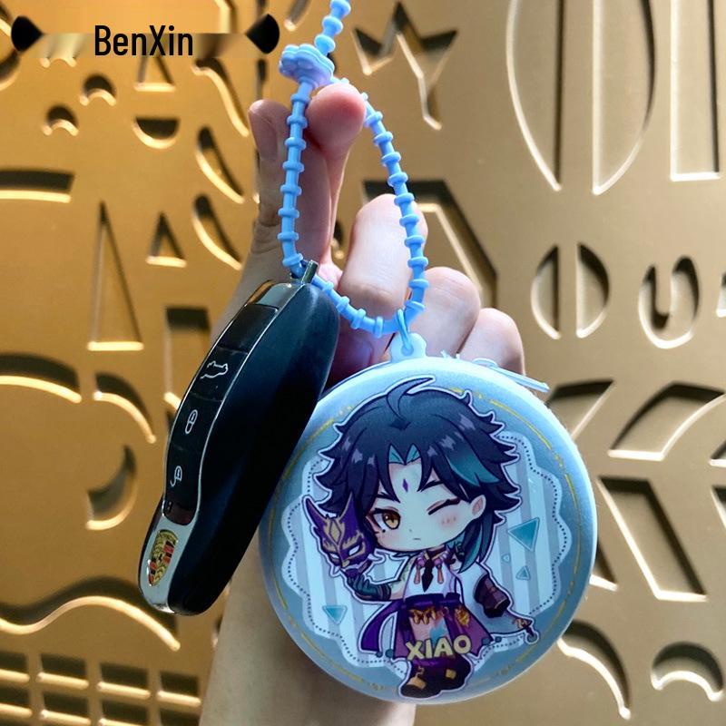 Genshin Anime Münzaufbewahrung & Schlüsselanhänger Anhänger Geschenkset