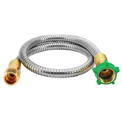 5ft Stainless Steel Garden Leader Hose Short Hose Extender with Female To Male Connector for Outdoor Garden Watering