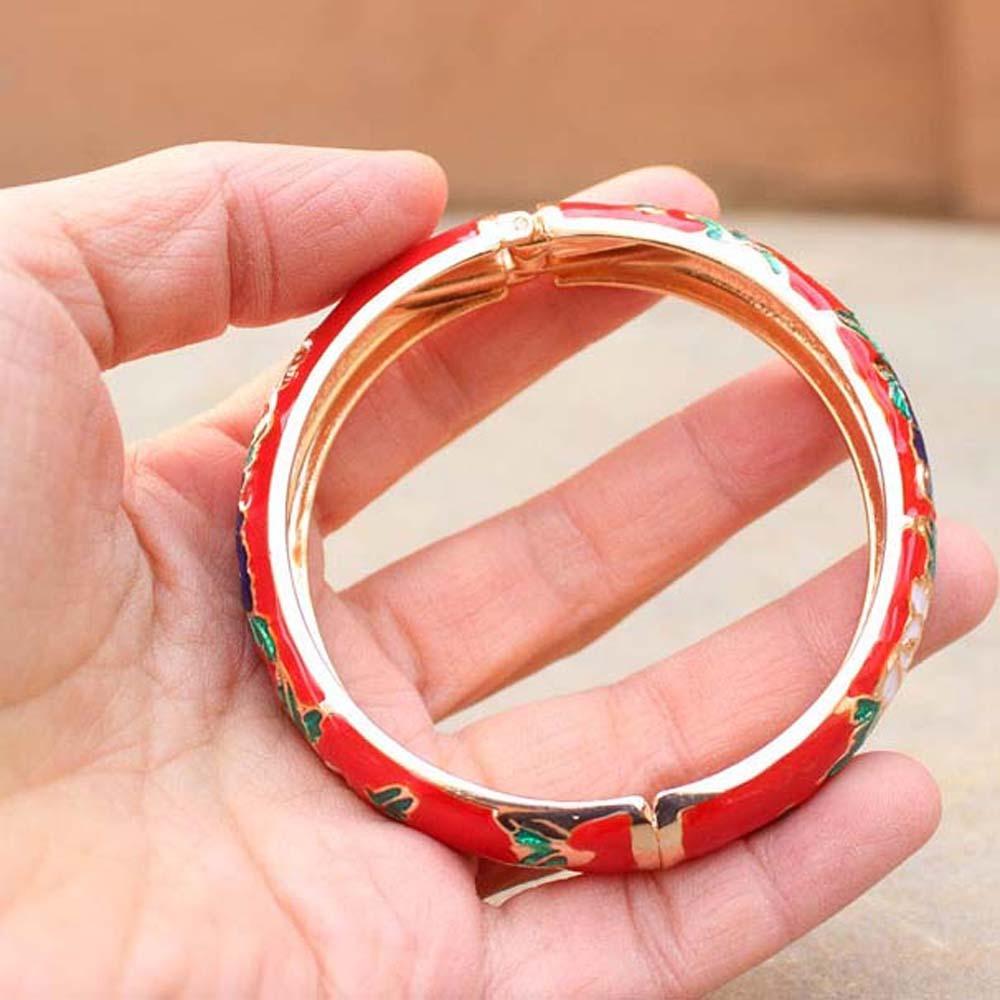 Doplňky k Hanfu Vintage Bangle z cloisonné Tradiční dámské náramkové šperky Festivalové dárky