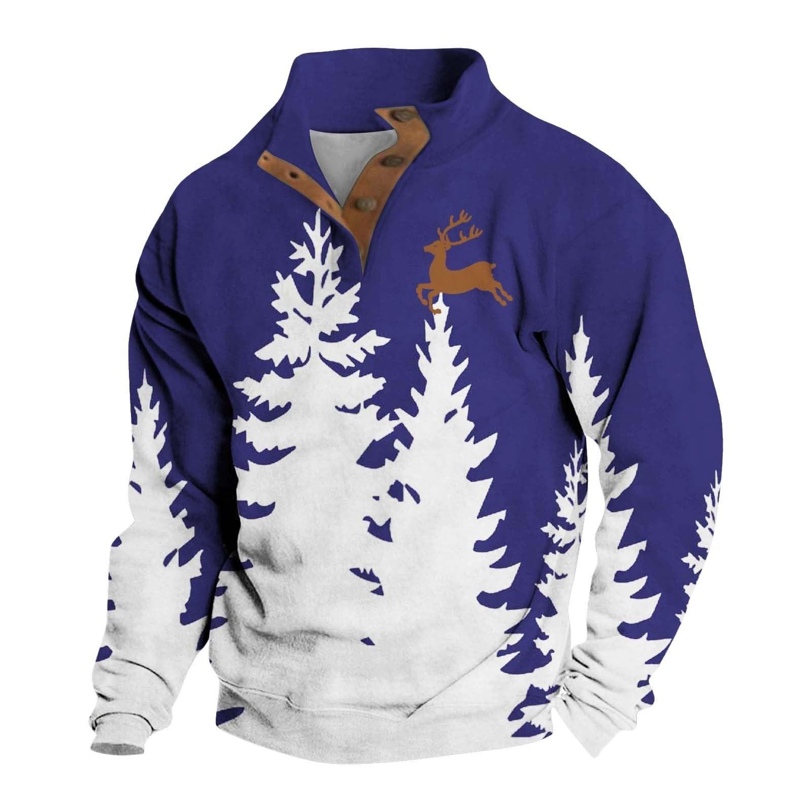 

Весенне-осенняя мужская толстовка с воротником-стойкой на открытом воздухе, повседневные свитера, топы XL синий