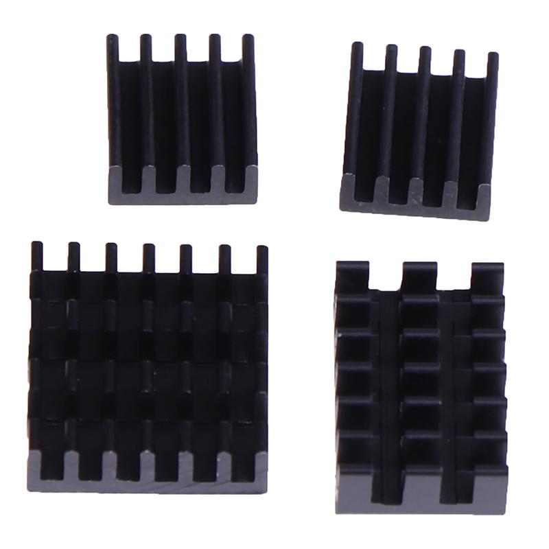 4 stk For Raspberry Pi 4B Aluminium Kjøleribbe Radiator Kjøler Kit For Raspberry Pi