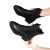 Low-heeled Pointed Mid-leg Boots Cross-strap Martin Boots New Skinny Leather Boots for Autumn and Winter