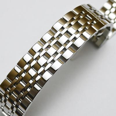 Solidne metalowe paski od zegarków bransoletka polerowane srebrne czarne złoto pasek do zegarka ze stali nierdzewnej pasek 18mm 19mm 20mm 21mm 22mm 23mm 24mm