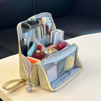 Women's Large Stand-Up Travel Cosmetic Bag - Portable & Sectional