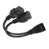 Dual IEC320 C19 to C20 Cord Female to Male Universal Y Splitter Power Cable for Desk Lamp LCD Monitor 12.6in