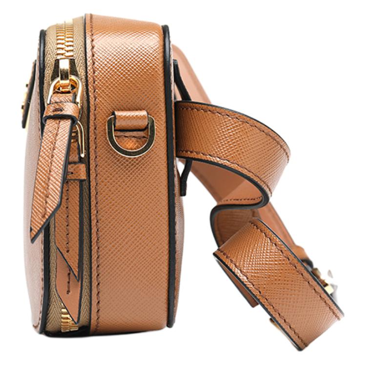 Prada Saffiano Zip Closure Leather Crossbody Bag Women bags Brown 1BL019-NZV-F098L-V-OOO