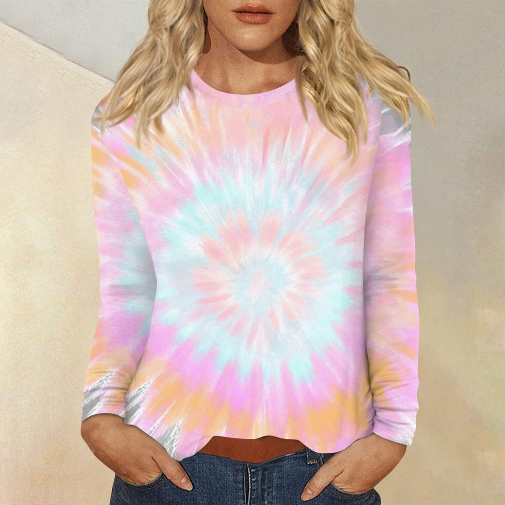 Women's Daily Casual Long-sleeved Printed O-neck Top