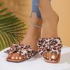 Fashion Summer New Flat Shoes Women Fashion Square Head Open Toe Cloth Butterfly Knot Soft Sole Anti-slip Wear-resistant Slippers