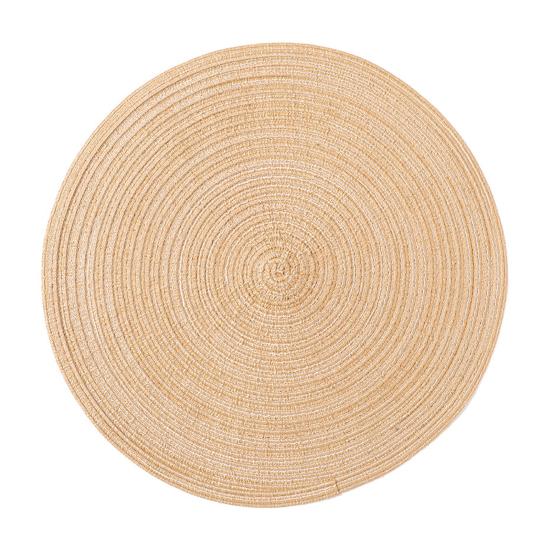 Round Braided Placemats Heat-Resistant Placemats for Dining Tables Stain-Proof 15 inch Non Slip Kitchen Table Place Mats Natural Farmhouse Decor