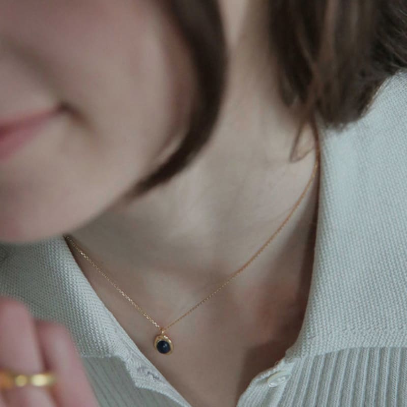 Modernlike 14k Gold-filled Silver Cast Birthstone Gemstone Necklace, Turquoise, Blue, Red, 12 Kinds To Choose from