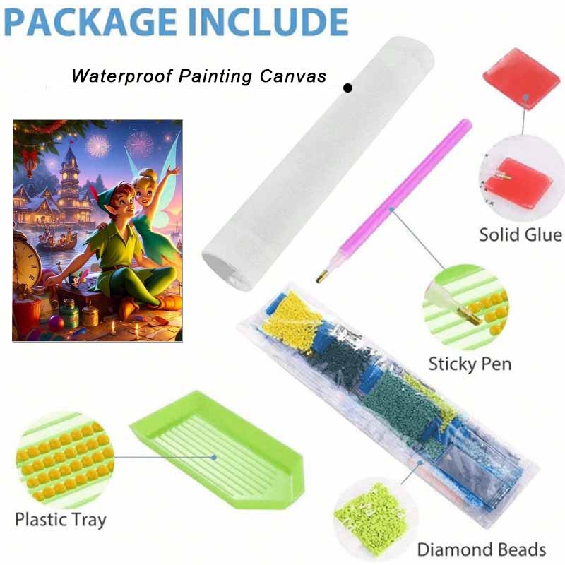 Disney 5D Diamond Painting Set DIY Peter Pan Tinkerbell Diamond Decorative Painting Home DecorationGiftArt