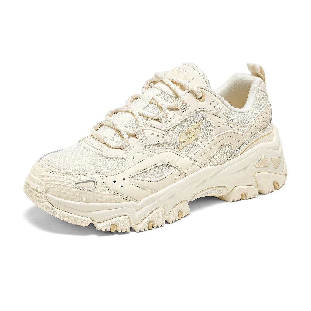 Skechers DLites Hiker Comfortable Versatile Shock Absorbing Durable Low Top Dad Shoes Women sneaker Off-White 180134-OFWT