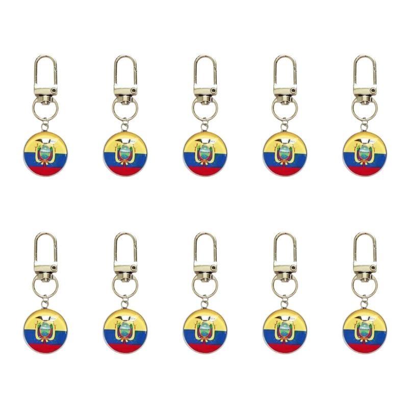 Set Of 10 Piece Stylish Soccer Keychains With National Flags Ideal For Gifts Travel Or Daily Use As A Fun Accessory