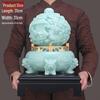 Nine Dragons Wealth-Attracting Jade Cauldron Ornament for Entryway, Living Room, or Office Desk - High-End Opening Gift