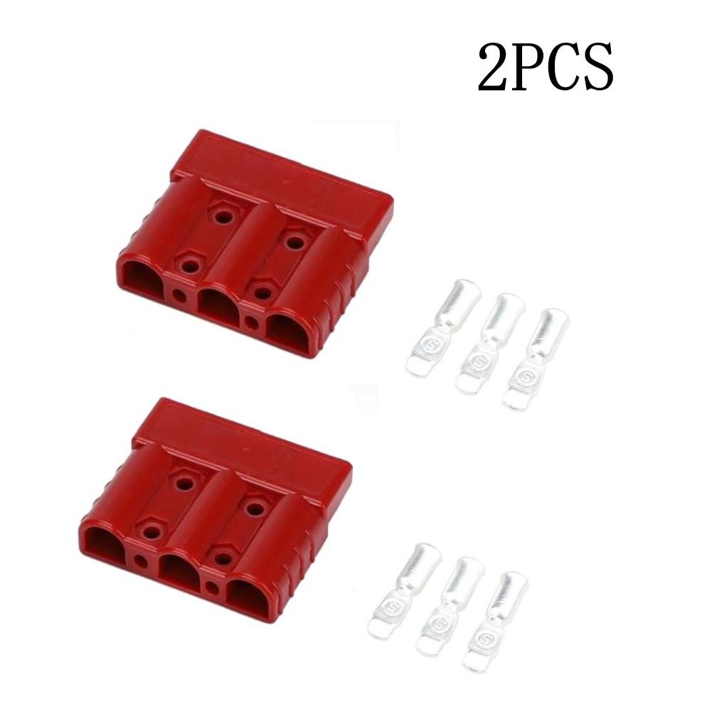 2pcs 50A 3 Pin For Anderson Plug Connectors DC Power Solar Caravan Motorcycle Socket Battery Charging Adapter Accessories
