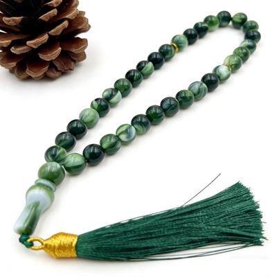 33-Bead Multi-Color Tasbih: Muslim Prayer Beads, Imitation Agate
