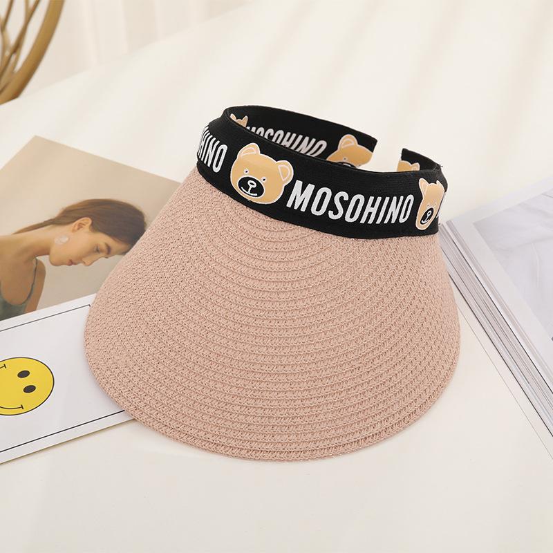 New Women's Summer UV Protection Sweet Ribbon Seaside Vacation Sunshade Bucket Hat Bow Large Brim Straw Hat