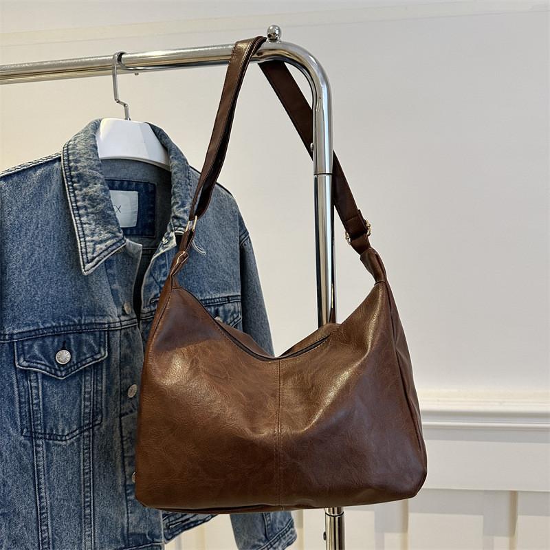 

Trendy 2024 Street Style Women s Pu Leather Medium Sized Tote Shoulder Bag Brown