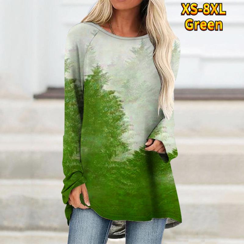 Классический изысканный женский повседневный свободный топ с круглым вырезом и длинным — фото 9