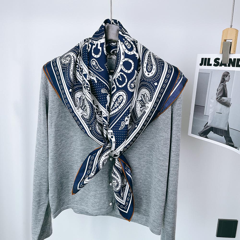 Autumn 90 Twill Silk 14 Momme Mulberry Silk Square Scarf Shawl - Live Simple Collection