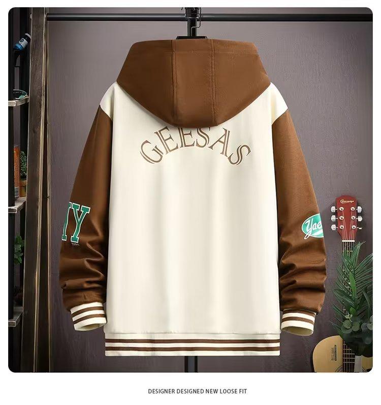Übergröße Herren Hoodie Strickjacke & Jacke Set - Teenager Frühling/Herbst Stil - Gutaussehendes Zweiteiliges Sportswear für Mittelschüler