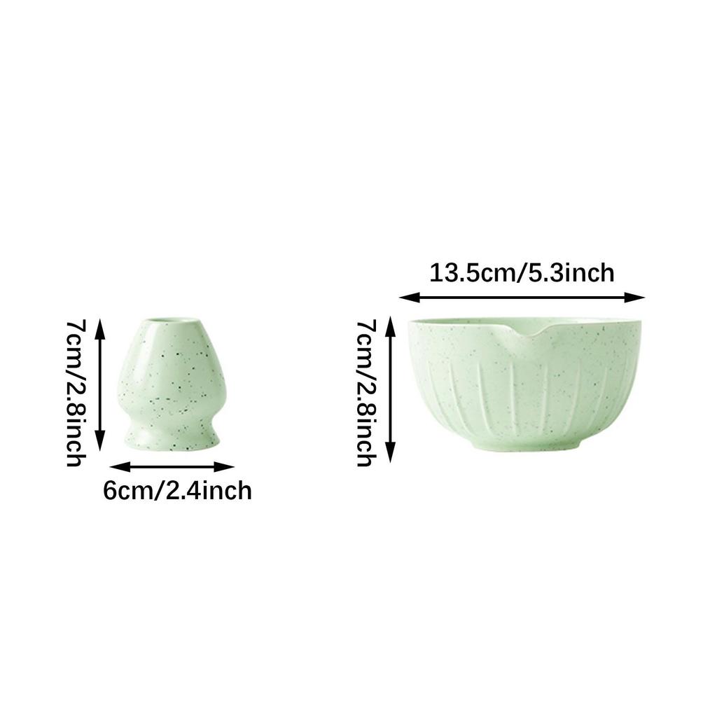 2Pcs Matcha Bowl Whisk Tea Bowl with Whisk Holder Crafting Smooth Surface Gift Tea Utensils Tea Bowl for Desktop Living Room