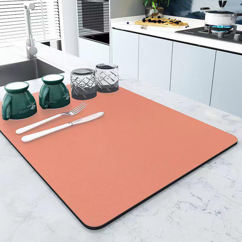 American Retro Coffee Machine Diatom Mud Draining Mat - Kitchen Countertop Heat-Resistant Tableware Drying Pad