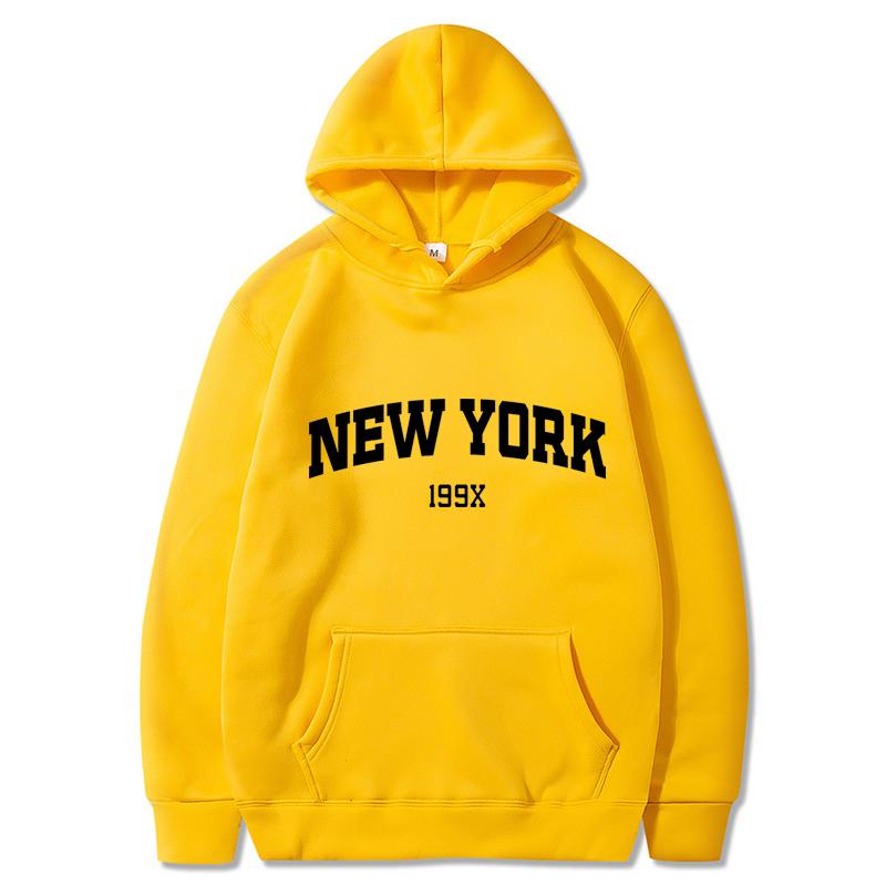 New York 199X Osobní Dopis Mikina s kapucí Pánská Móda Značka Dlouhý rukáv Neformální Pohodlné Tričko Sportovní Pánské Mikina s kapucí Top