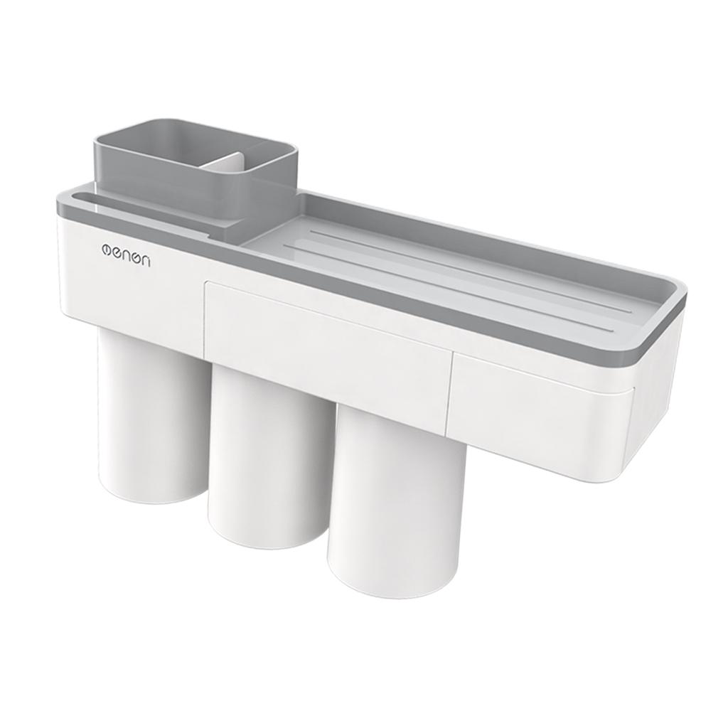 Wall Mount Toothbrush Toothpaste for Organizer - Gray-3 cup, as described cup