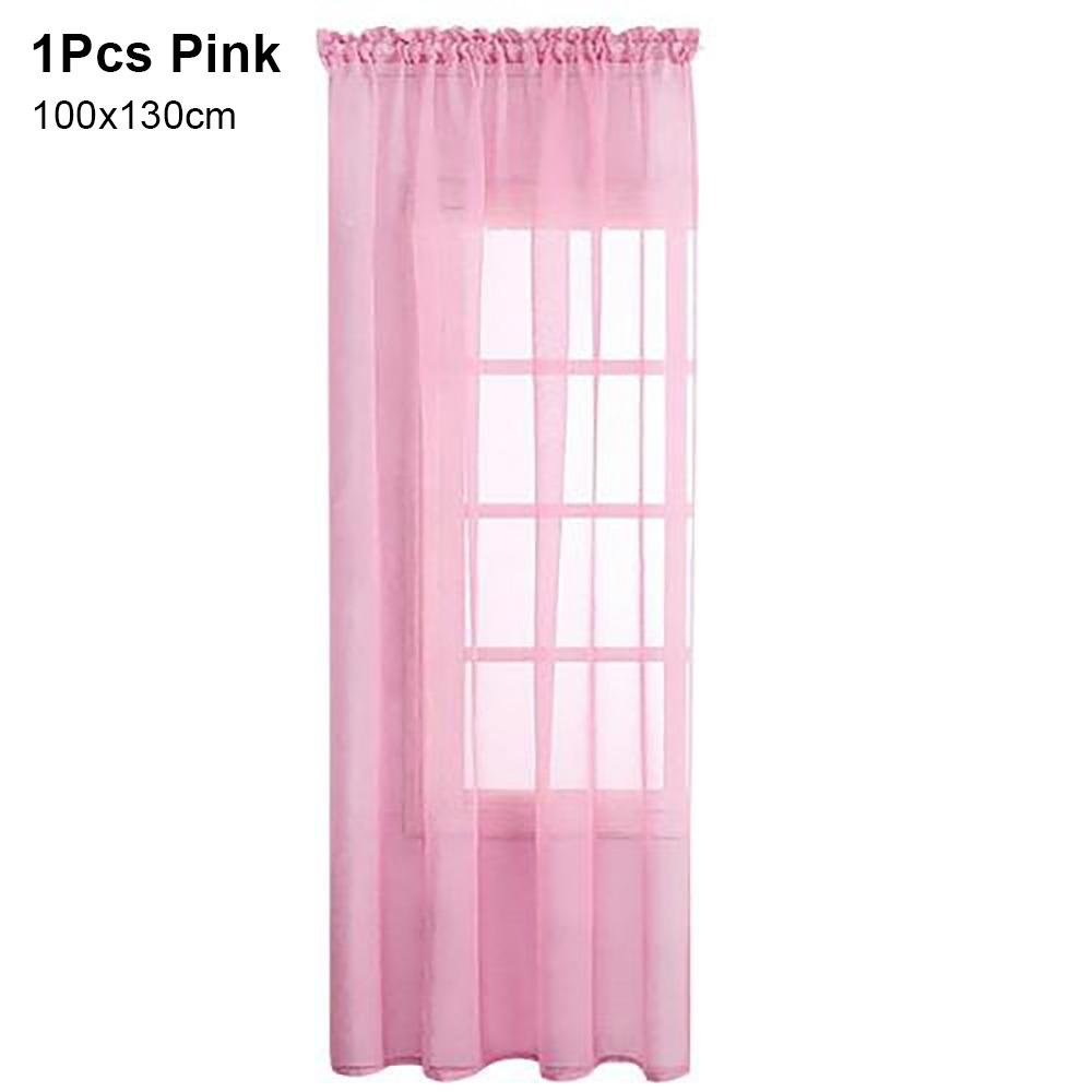 1/2Pcs Rod Pocket Voile Sheer Curtain Door Drape Shades Living Room Bedroom Kitchen Decoration