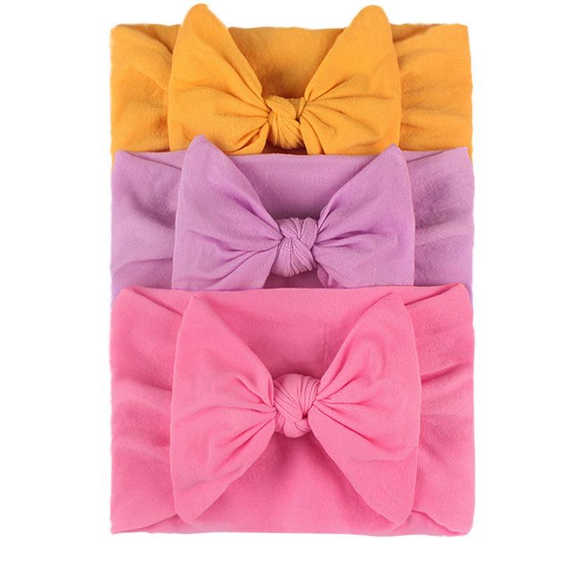 

3PCS nylon bow elastic strap headgear, simple and fashionable decoration baby headband accessories