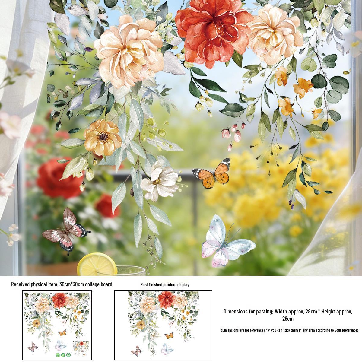 

Colorful Spring Flower Anti-Collision Wall & Glass Stickers for Home & Office 30x30CM