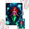Diamond Painting Kit Ariel Mermaid 5D DIY Home Bedroom Wall Decor Handmade Holiday Gift