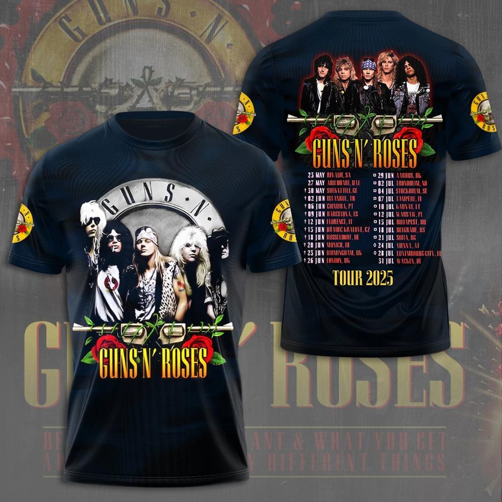 Guns N' Rose Tour Rock Pop Street 3D Tištěné Pánské Tričko Košile Americká Hudba Sběratelské Epic Harajuku Vrchol Pánské Oblečení