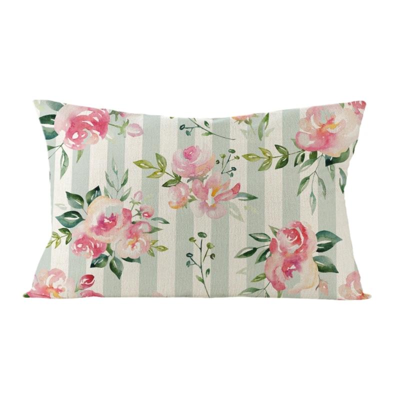 Spring Pillow Cover Farmhouses Pillowcases 30x50cm Floral Plant Decorative Cushions Case Waist Pillowcase for Sofa Couch