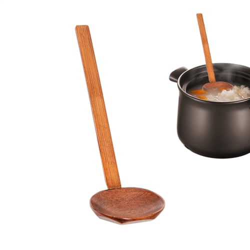 Wooden Ramen Spoon, Japanese Style, Wooden Spoon, Cooking Spoon, Long Spoon, Lightweight, Heat-Resistant, Curry Spoon, Condiment Spoon, Ramen, Fried R