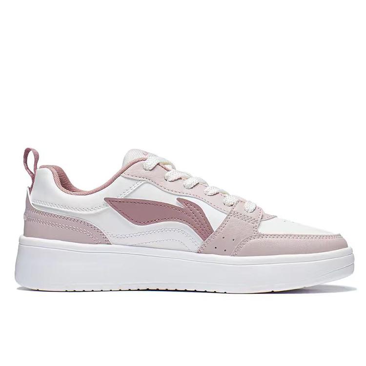 Li Ning Sycee 2 Slip Resistant, Abrasion Resistant, Height Increasing Low top Skateboard Shoes Women's White Pink AGCT340-1(Team56-)
