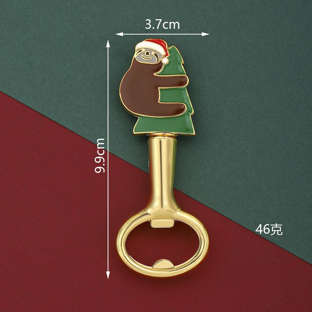 1pc New Christmas Bottle Opener Creative Dog Bear Gift Hat Design Beer Bottle Opener Screwdriver Small Gift