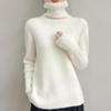 2025 Autumn/Winter High-Neck Pure Wool Ribbed Knitwear Loose Pullover Base Layer