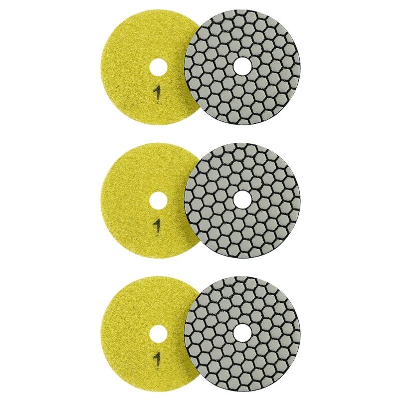 6PCS 80mm Diamonds Polishing Pads Polishing Discs For Marble Granites Stone With Strong Adhesive And No Burn Mark