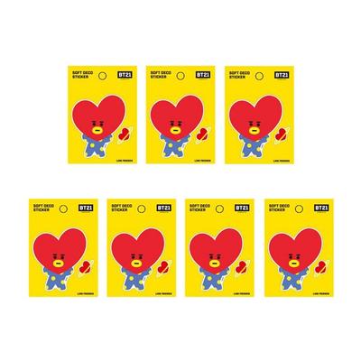 Line Friends BT21 Weiche Deko-Sticker, Tata, 7 Packungen