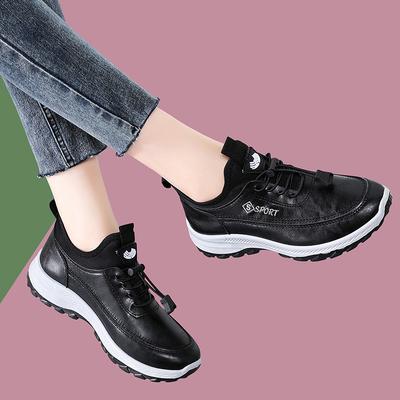 Geborduurde leren schoenen met zachte zool, damesschoenen, antislip leren schoenen, casual sportieve wandelschoenen, kantoor schoenen