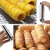 BOMSTOM 10-Piece Cone Shape Cake Roll Molds, Stainless Steel Cylinder Roll Formers, Silver Baking Tools