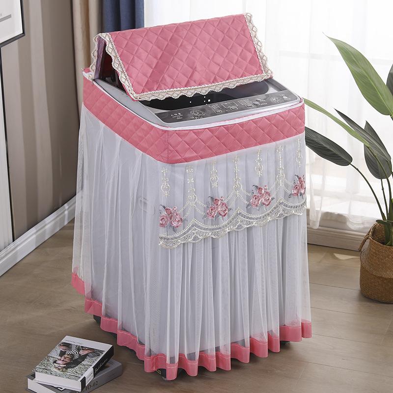 Чехол для стиральной машины с активатором, Пылезащитный чехол из кружевной ткани, Универсальный утолщенный чехол, Пылезащитный чехол из ткани upper open lid zipper 55 * 57 * 85cm