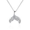 XDY925 Mermaid Tail Moissanite Pendant Necklace - Sterling Silver Clavicle Chain for Women