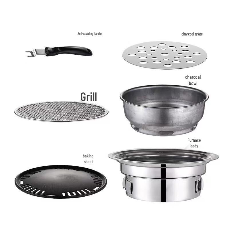 EBOYUAN Portable Stainless Steel Korean BBQ Grill Set