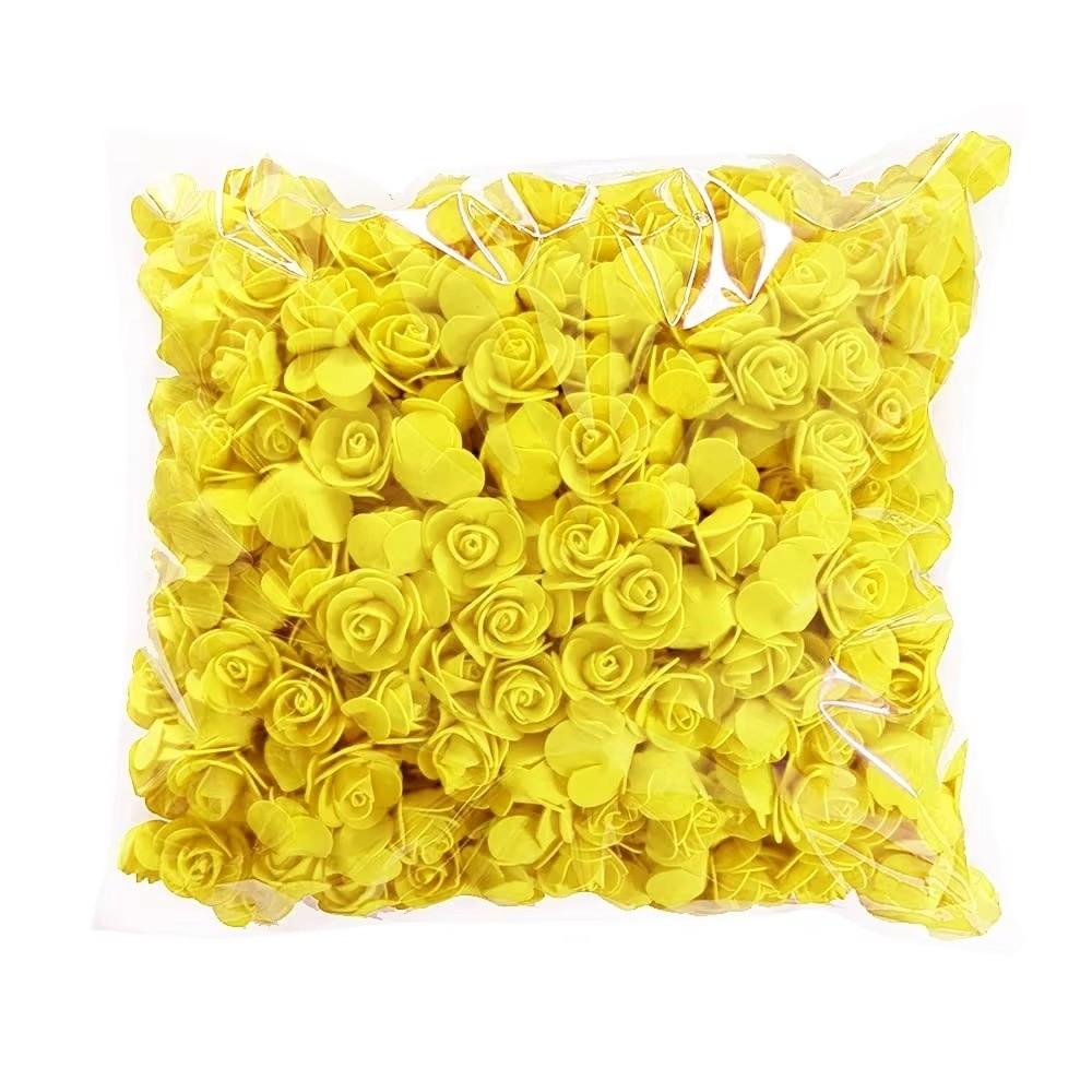 100Pcs 3.5cm Artificial Flowers Handmade Foam Foam Rose Wreath Making Flower Head Artificial Rose Flowers