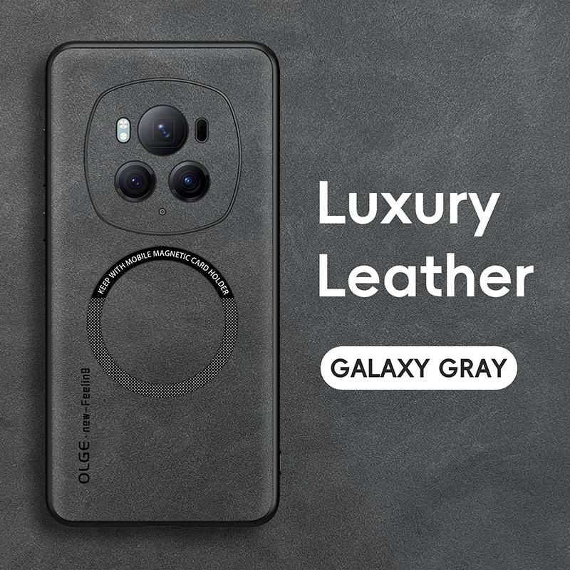 For Magsafe Magnetic Car Support Shockproof Matte Leather Phone Case For Honor 200 100 90 70 Magic 6 5 4 3 Pro Bumper Back Cover