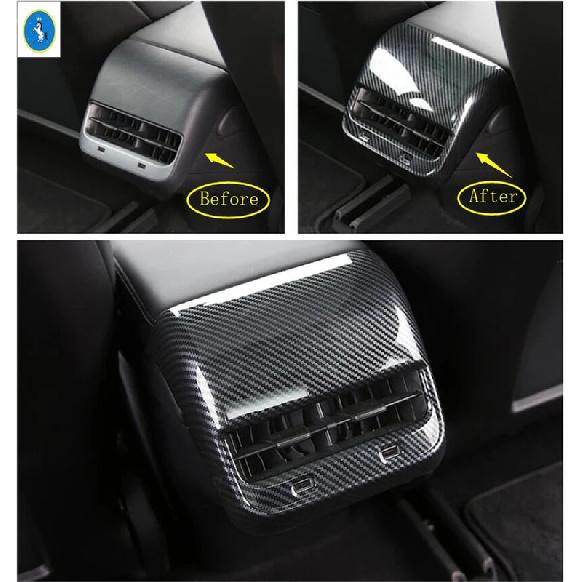 Lift Button Steering Wheel Read Lamps Air AC Panel Cover Trim For Tesla Model Y Carbon Fiber Interior Refit Accessorie