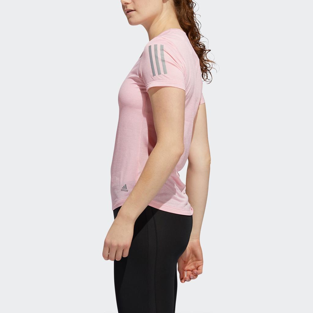 Adidas Own The Run Tee Training Sports Short Sleeve Women Tops Pink FM5813